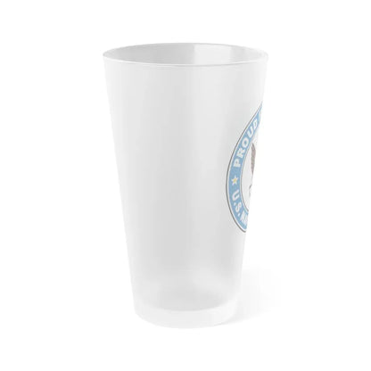 US Navy Veteran Proud Father (U.S. Navy) Frosted Pint Glass 16oz - Go Mug Yourself