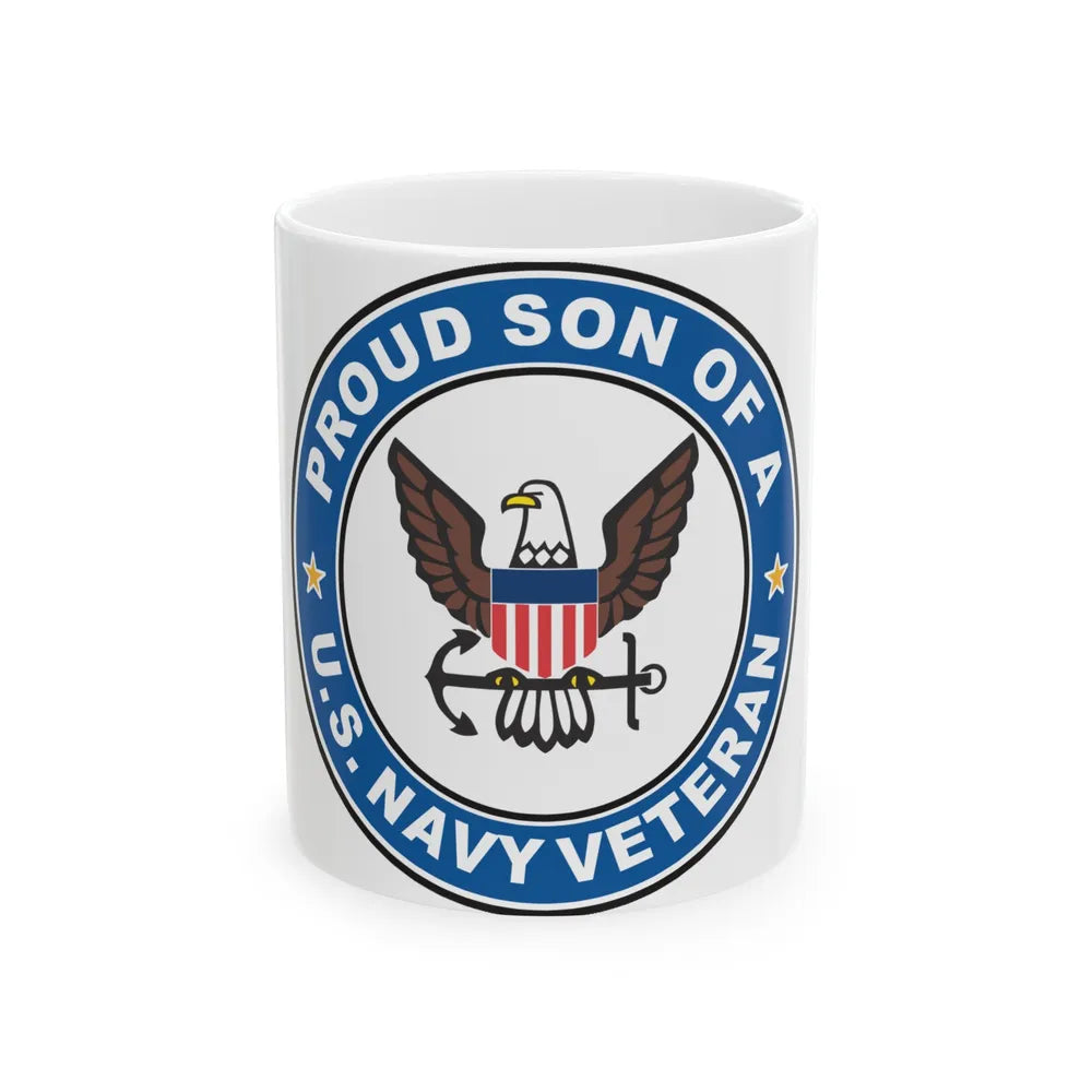 US Navy Veteran Proud Son (U.S. Navy) White Coffee Mug-11oz-Go Mug Yourself