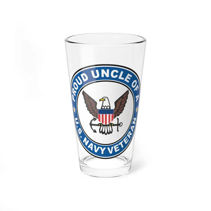US Navy Veteran Proud Uncle (U.S. Navy) Pint Glass 16oz 16oz - Go Mug Yourself