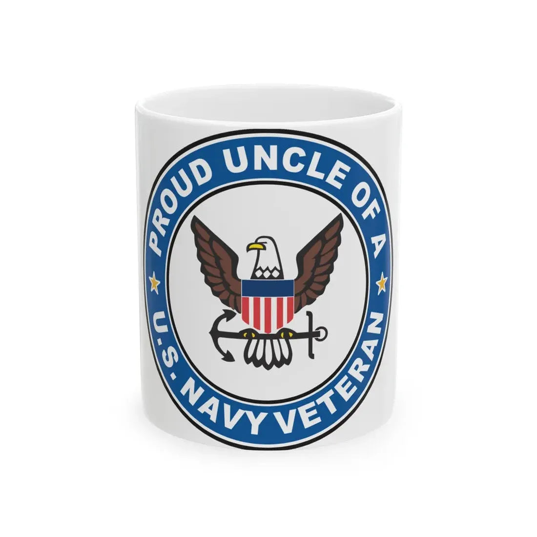 US Navy Veteran Proud Uncle (U.S. Navy) White Coffee Mug 11oz - Go Mug Yourself
