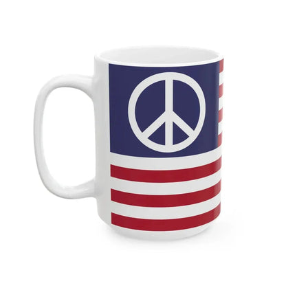 US Peace flag (United States) White Coffee Mug - Go Mug Yourself