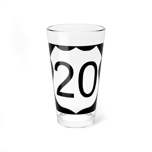US Route 20 in Illinois Road Sign (Illinois) (Road Sign) Pint Glass 16oz 16oz - Go Mug Yourself