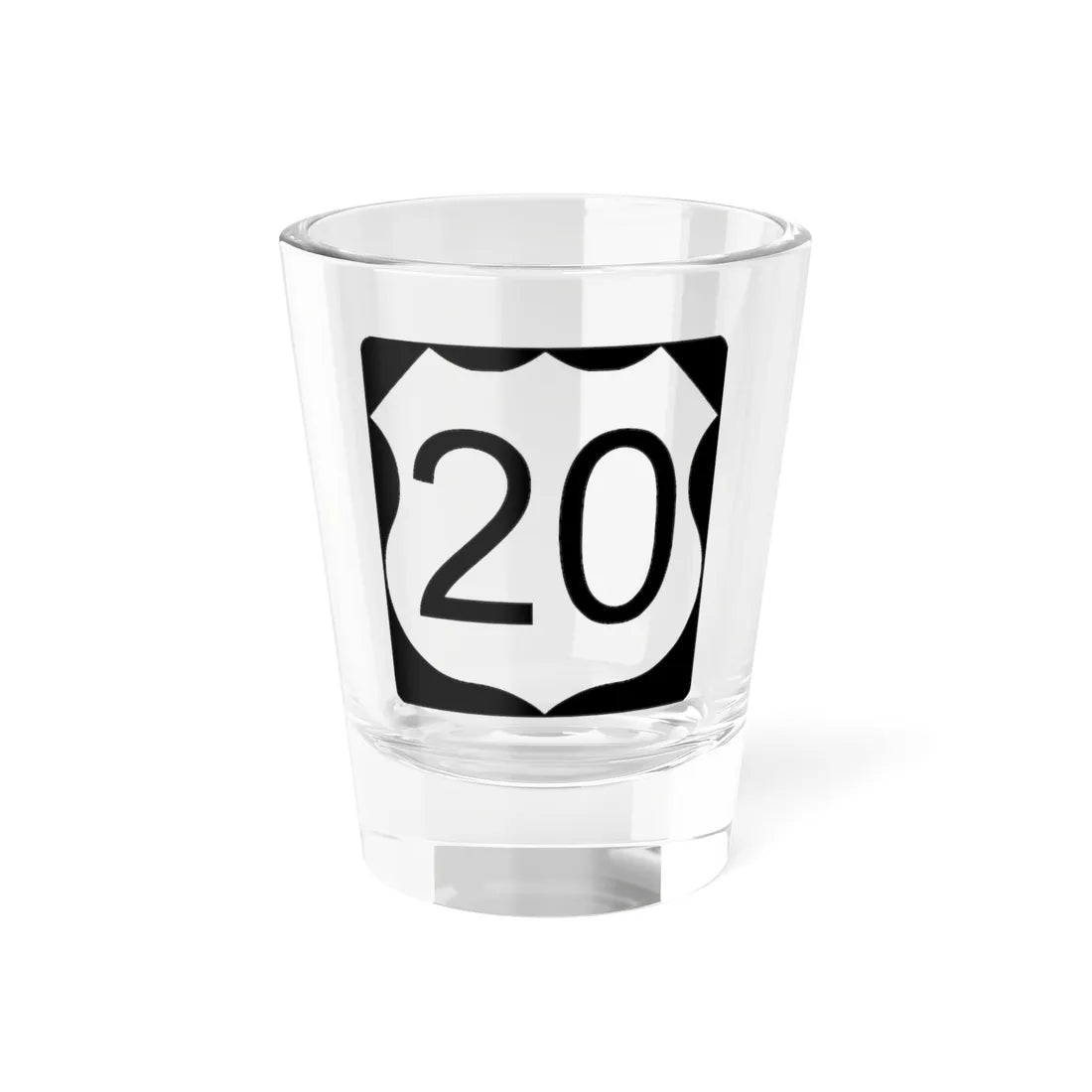US Route 20 in Illinois Road Sign (Illinois) (Road Sign) Shot Glass 1.5oz 1.5oz - Go Mug Yourself