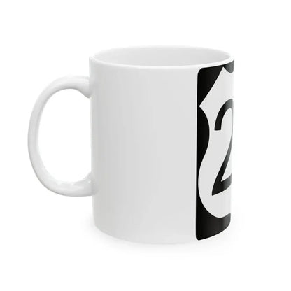 US Route 20 in Illinois Road Sign (Illinois) (Road Sign) White Coffee Mug - Go Mug Yourself