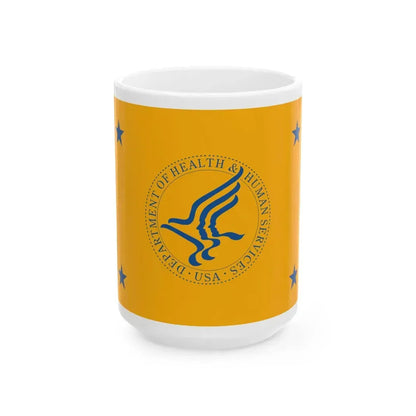 US Secretary of Health and Human Services flag (United States) White Coffee Mug 15oz - Go Mug Yourself