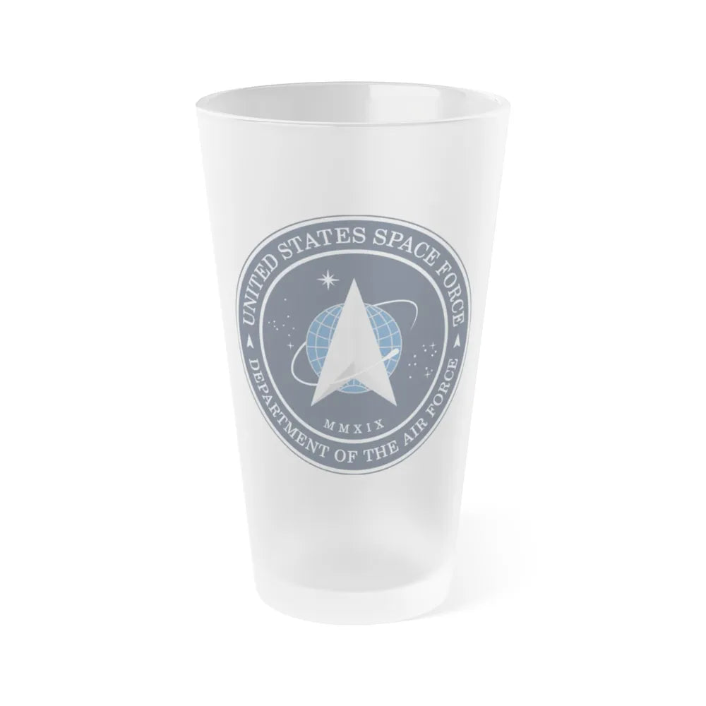 US Space Force Seal (U.S. Space Force) Frosted Pint Glass 16oz-Go Mug Yourself