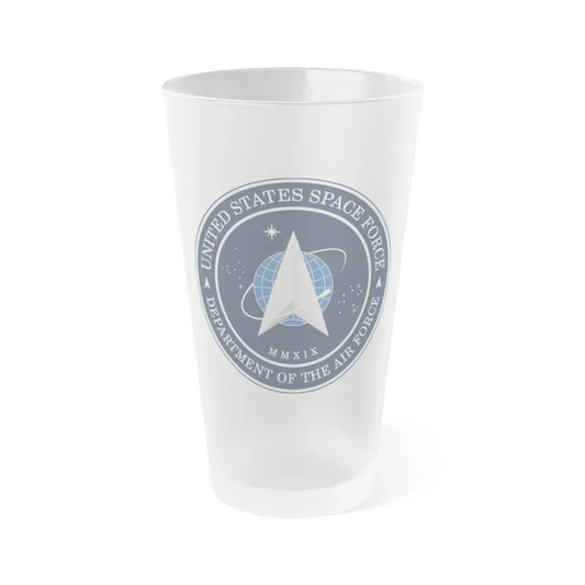 US Space Force Seal (U.S. Space Force) Frosted Pint Glass 16oz-Go Mug Yourself