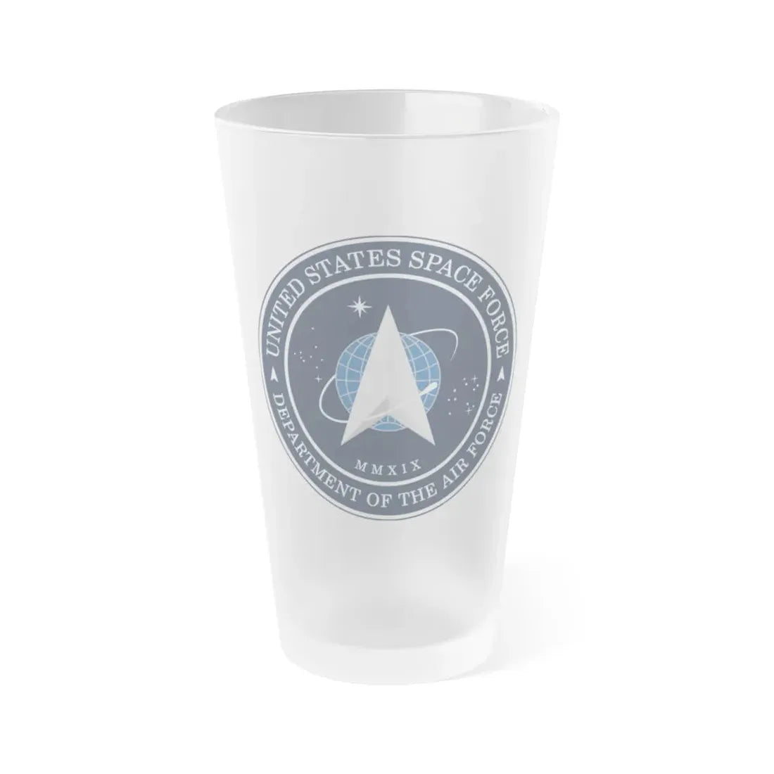 US Space Force Seal (U.S. Space Force) Frosted Pint Glass 16oz Default Title - Go Mug Yourself