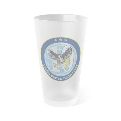 US Tenth Fleet (U.S. Navy) Frosted Pint Glass 16oz-Go Mug Yourself