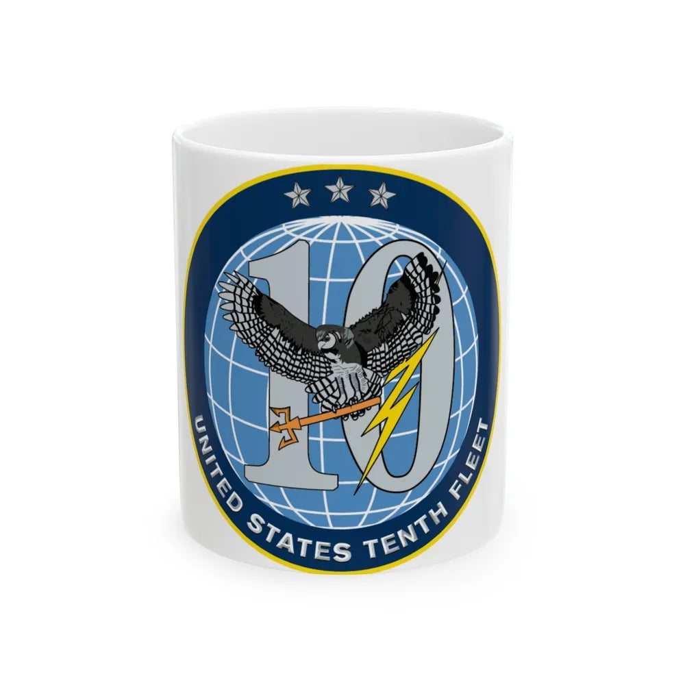 US Tenth Fleet (U.S. Navy) White Coffee Mug-11oz-Go Mug Yourself