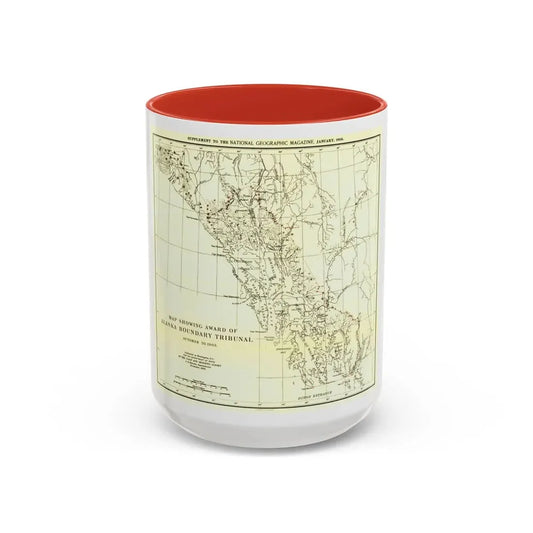USA - Alaska (1903) (Map) Accent Coffee Mug 15oz Red - Go Mug Yourself
