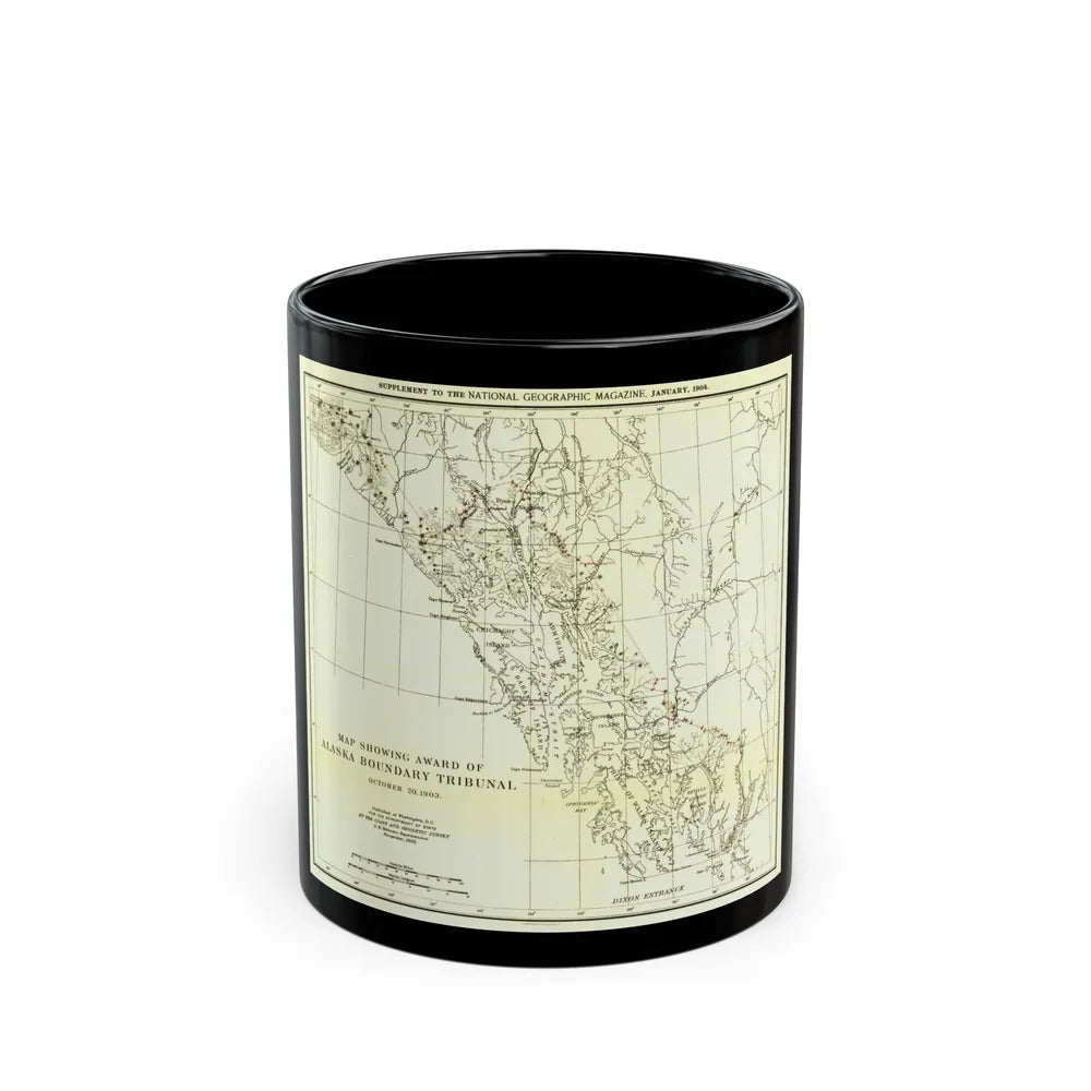 USA - Alaska (1903) (Map) Black Coffee Mug-11oz-Go Mug Yourself