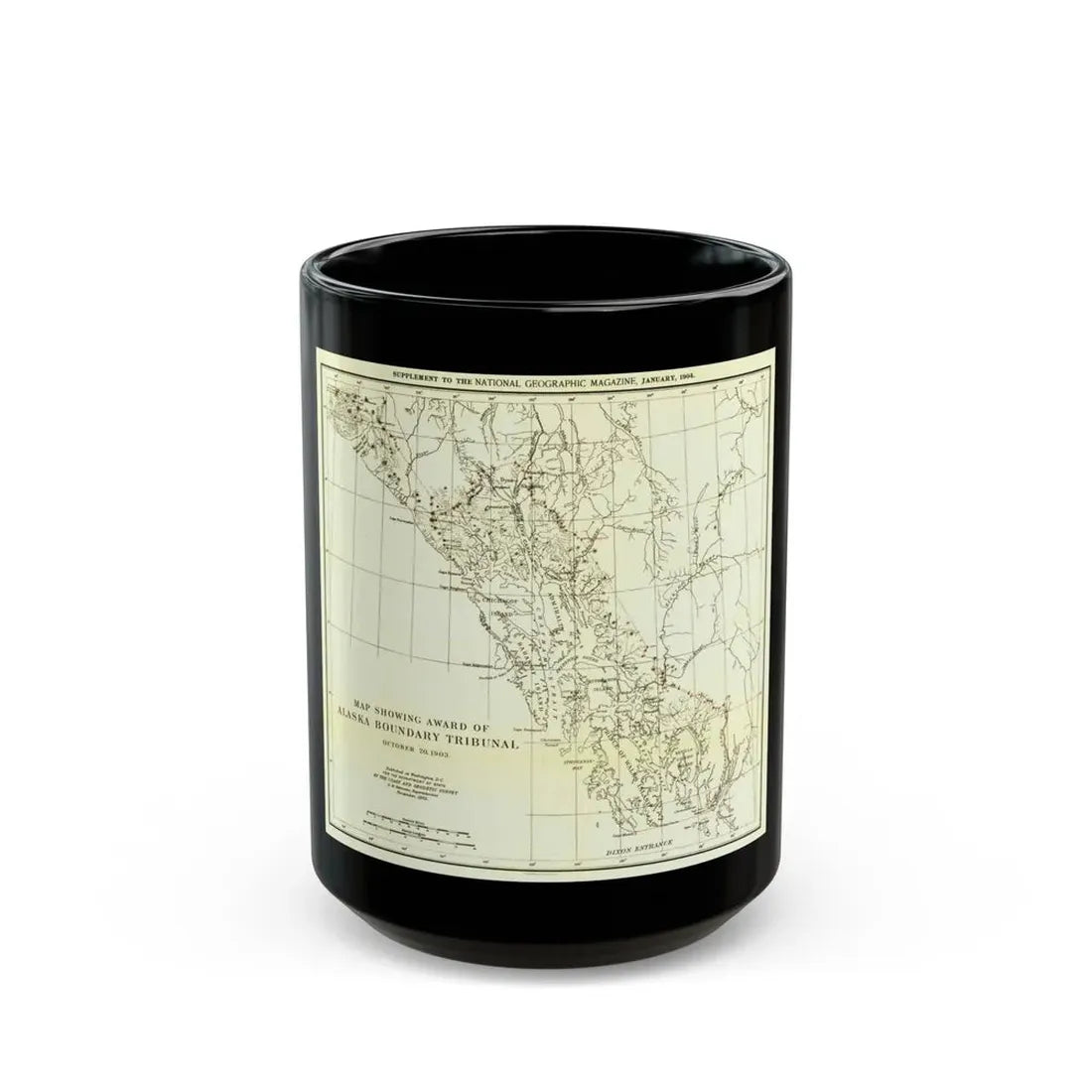 USA - Alaska (1903) (Map) Black Coffee Mug 15oz - Go Mug Yourself