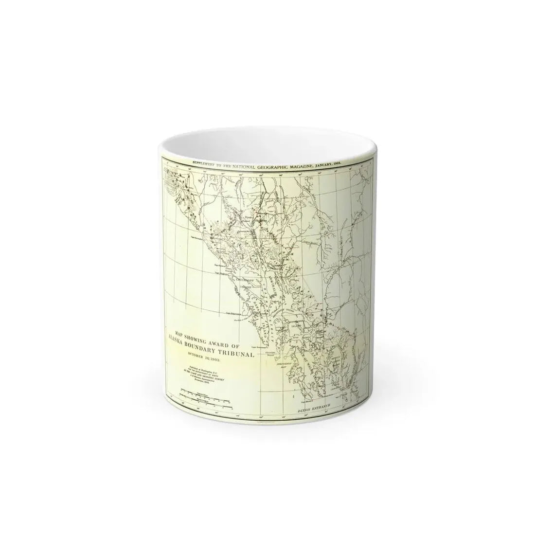 USA - Alaska (1903) (Map) Color Changing Mug 11oz Default Title 11oz - Go Mug Yourself