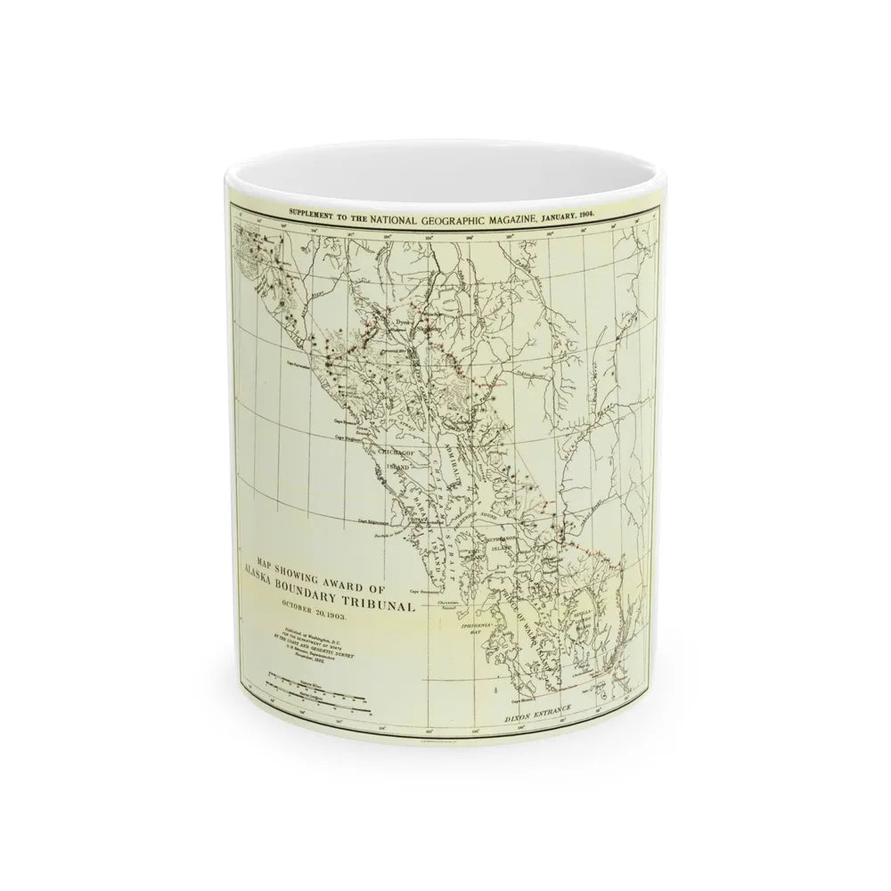 USA - Alaska (1903) (Map) White Coffee Mug-11oz-Go Mug Yourself