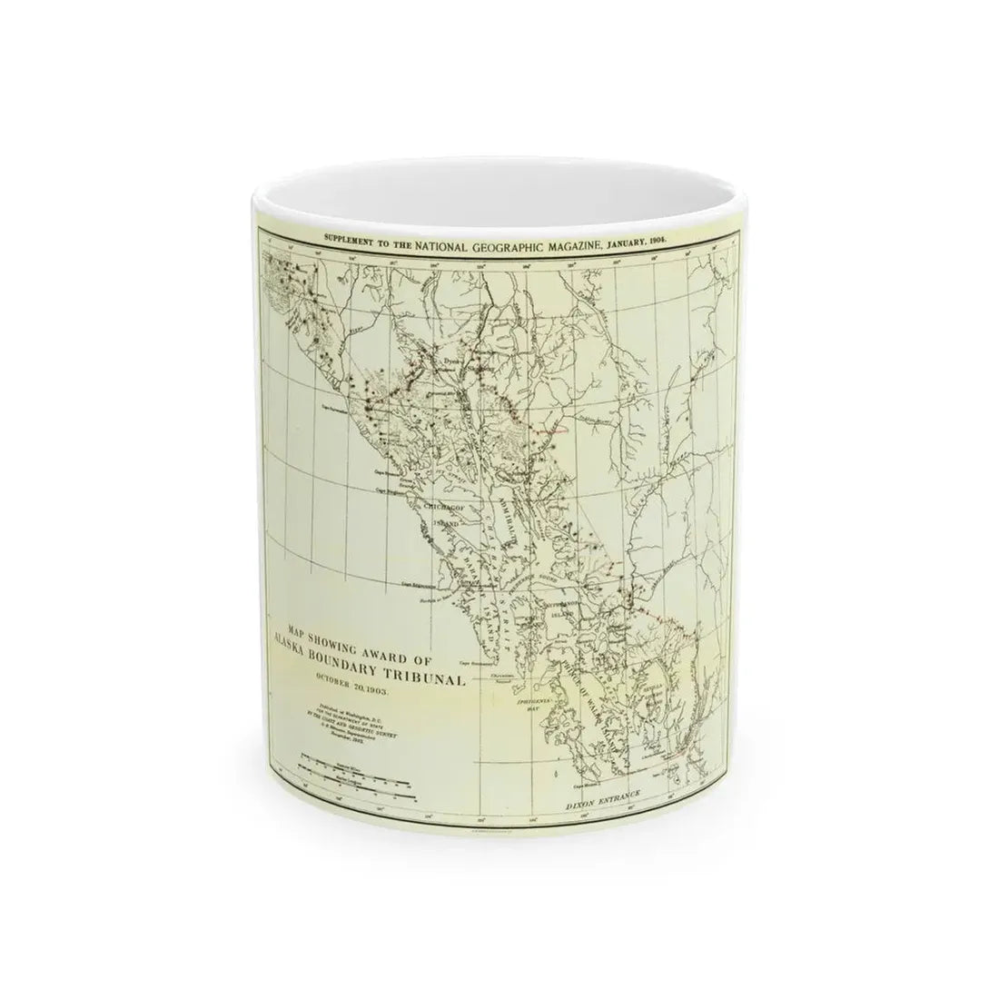 USA - Alaska (1903) (Map) White Coffee Mug 11oz - Go Mug Yourself