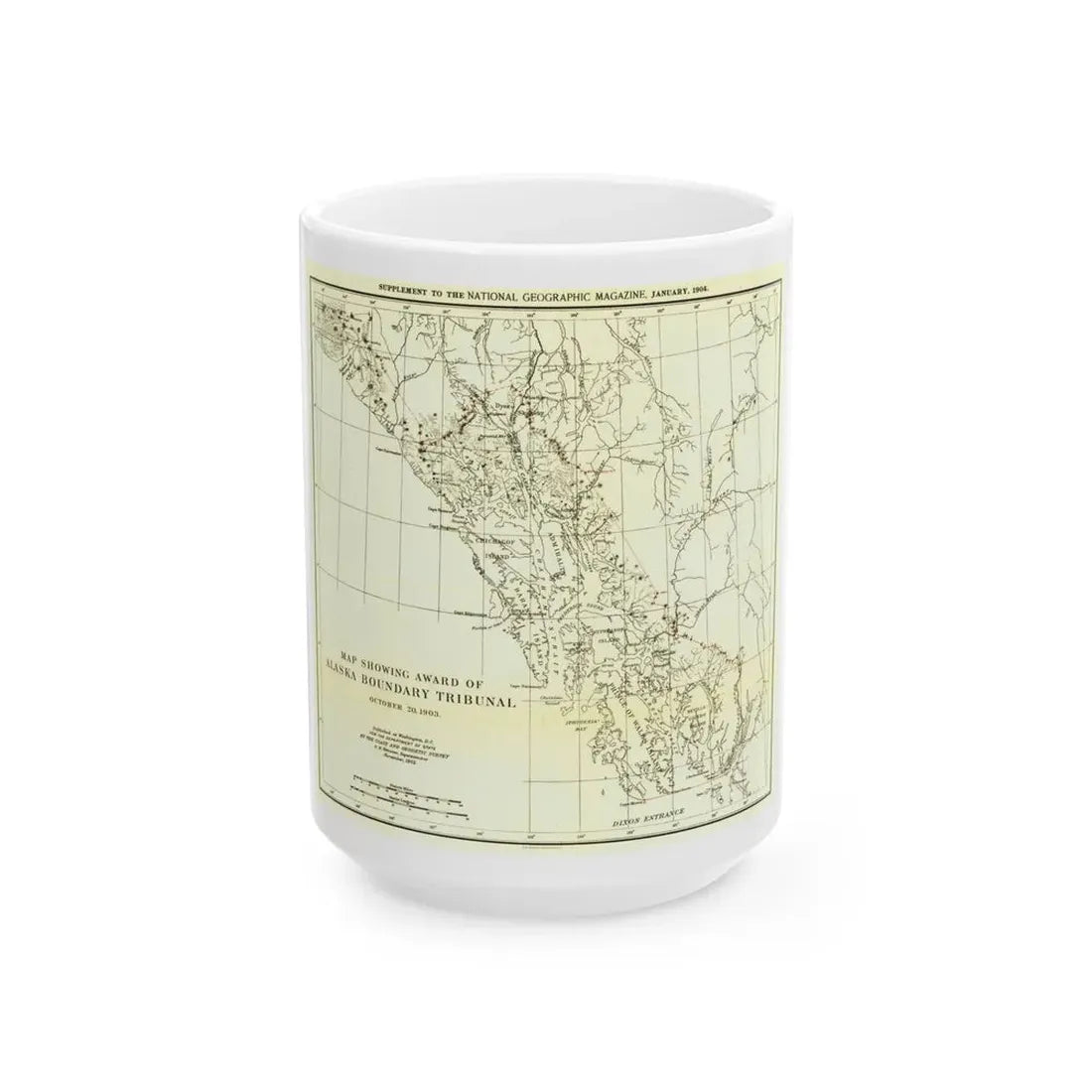 USA - Alaska (1903) (Map) White Coffee Mug 15oz - Go Mug Yourself