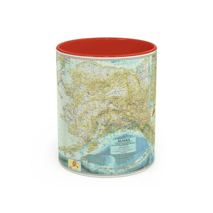 USA - Alaska (1956) (Map) Accent Coffee Mug 11oz Red - Go Mug Yourself