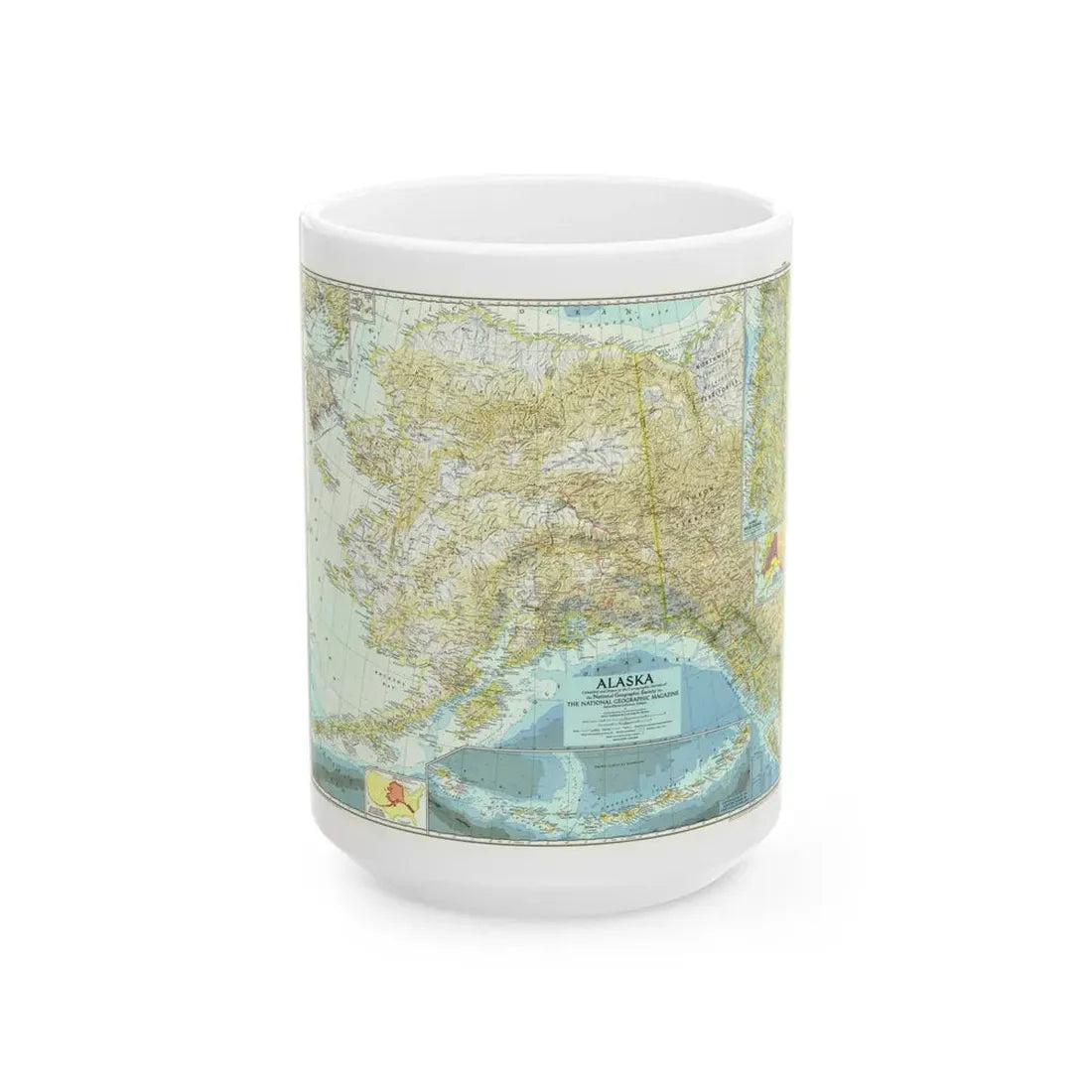USA - Alaska (1956) (Map) White Coffee Mug 15oz - Go Mug Yourself