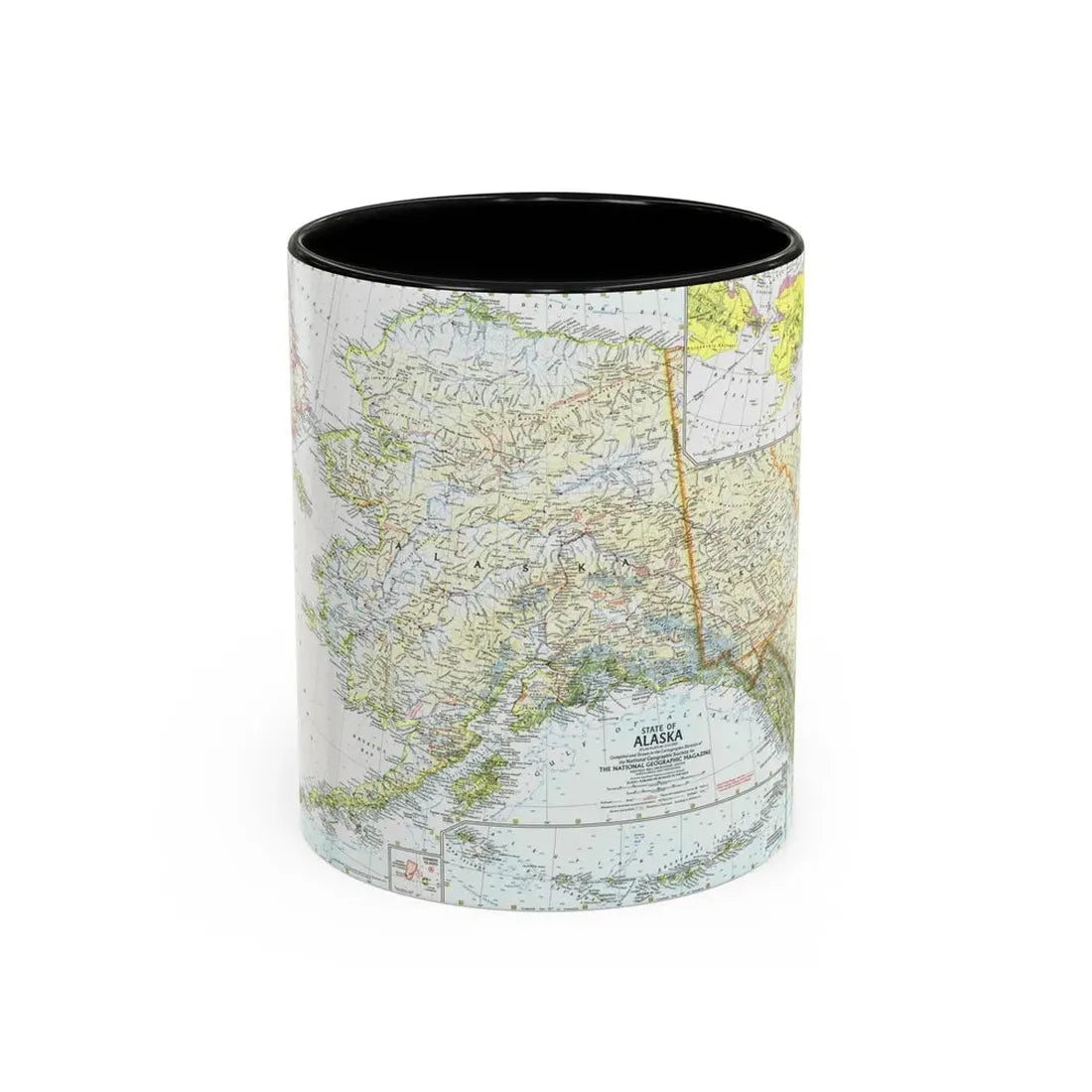 USA - Alaska (1959) (Map) Accent Coffee Mug 11oz Black - Go Mug Yourself