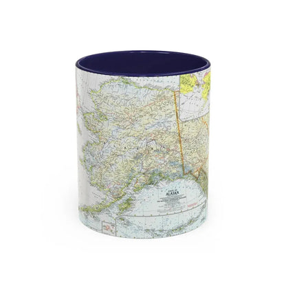 USA - Alaska (1959) (Map) Accent Coffee Mug 11oz Navy - Go Mug Yourself