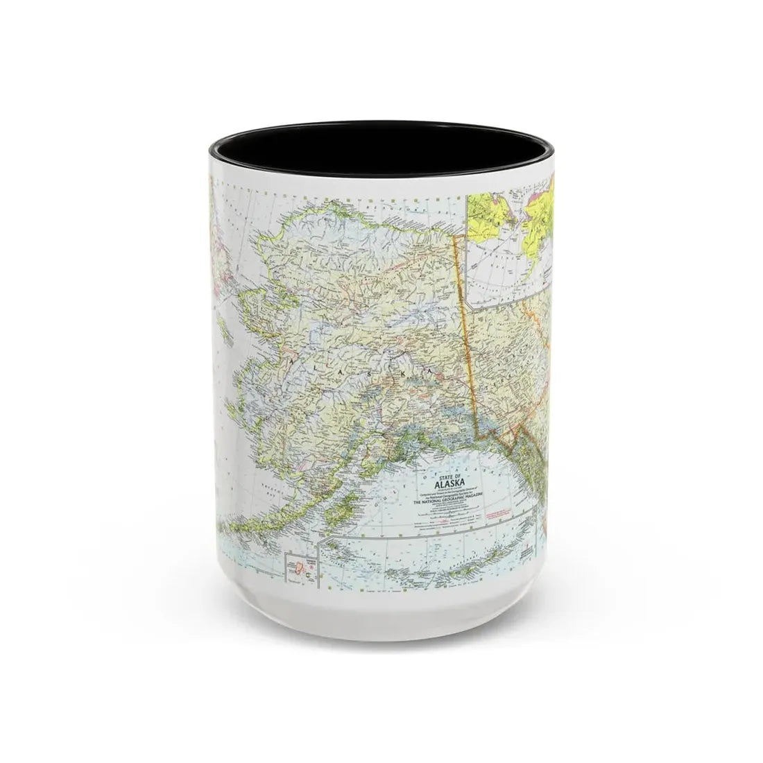 USA - Alaska (1959) (Map) Accent Coffee Mug 15oz Black - Go Mug Yourself