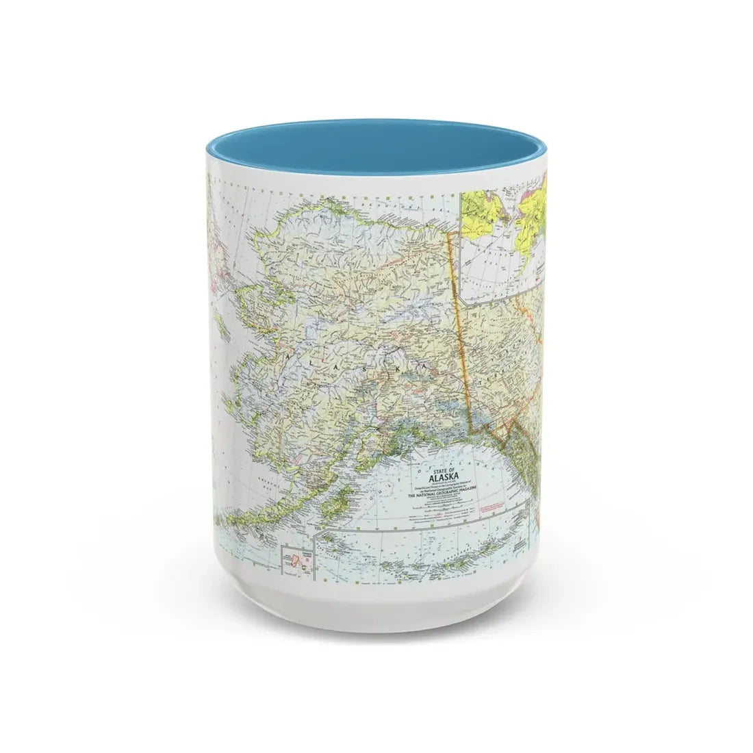 USA - Alaska (1959) (Map) Accent Coffee Mug 15oz Light Blue - Go Mug Yourself