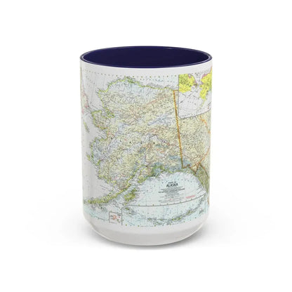 USA - Alaska (1959) (Map) Accent Coffee Mug 15oz Navy - Go Mug Yourself