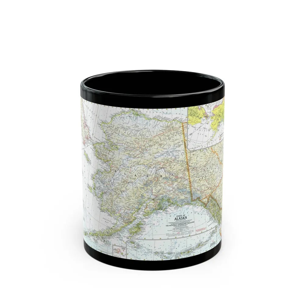 USA - Alaska (1959) (Map) Black Coffee Mug-11oz-Go Mug Yourself