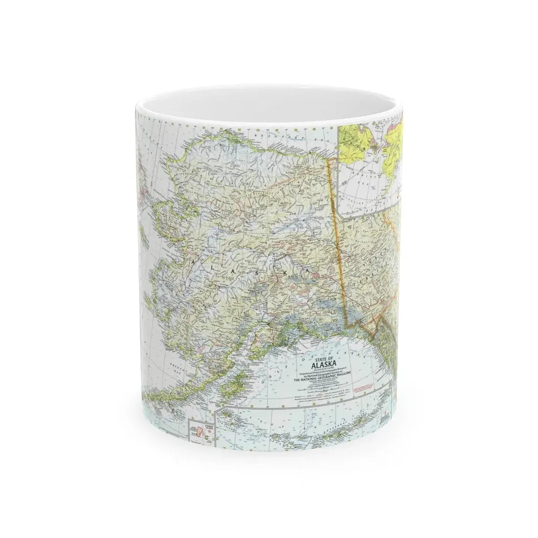 USA - Alaska (1959) (Map) White Coffee Mug 11oz - Go Mug Yourself