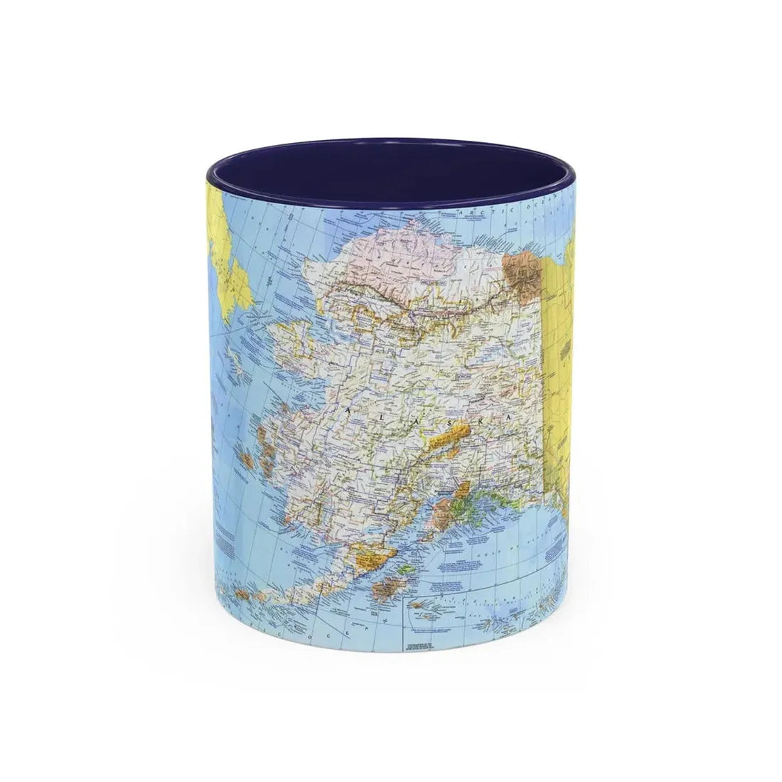 USA - Alaska (1975) (Map) Accent Coffee Mug 11oz Navy - Go Mug Yourself