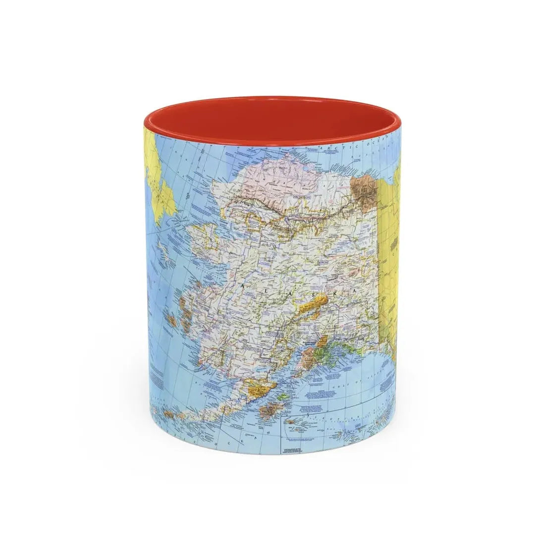 USA - Alaska (1975) (Map) Accent Coffee Mug 11oz Red - Go Mug Yourself