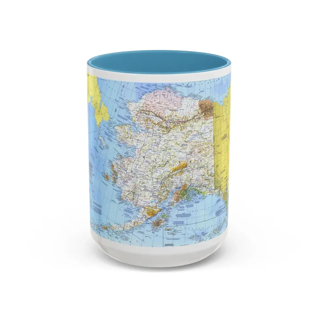 USA - Alaska (1975) (Map) Accent Coffee Mug 15oz Light Blue - Go Mug Yourself