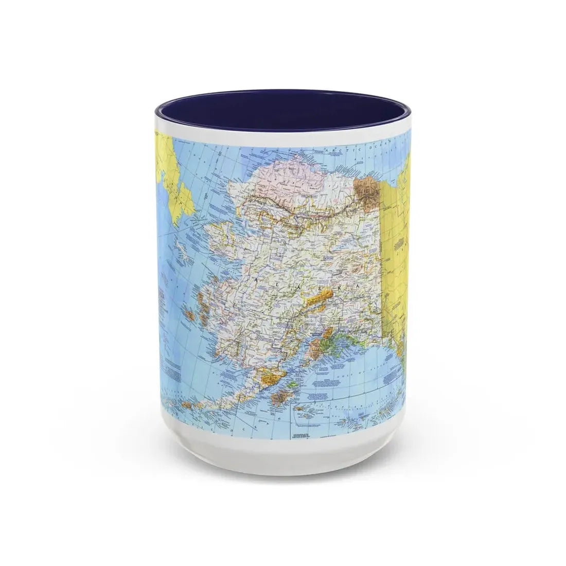 USA - Alaska (1975) (Map) Accent Coffee Mug 15oz Navy - Go Mug Yourself