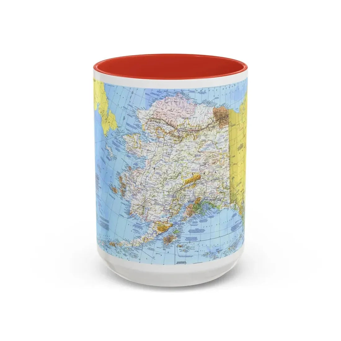 USA - Alaska (1975) (Map) Accent Coffee Mug 15oz Red - Go Mug Yourself