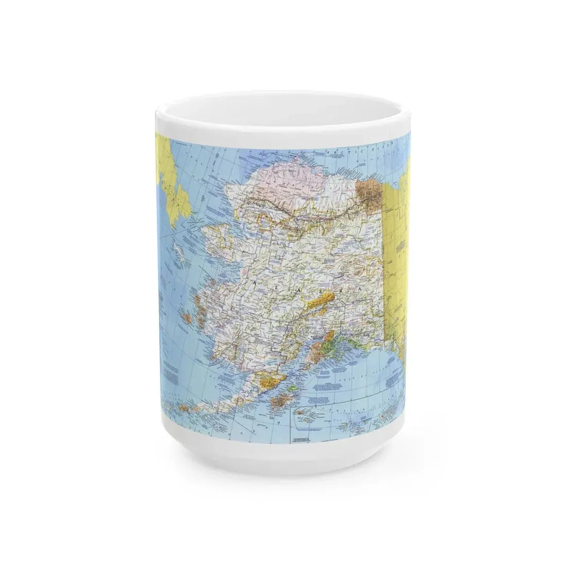 USA - Alaska (1975) (Map) White Coffee Mug 15oz - Go Mug Yourself