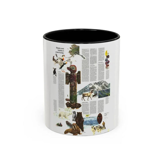 USA - Alaska, Beauty and Beasts (1975) (Map) Accent Coffee Mug 11oz Black - Go Mug Yourself