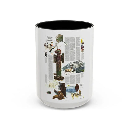 USA - Alaska, Beauty and Beasts (1975) (Map) Accent Coffee Mug 15oz Black - Go Mug Yourself