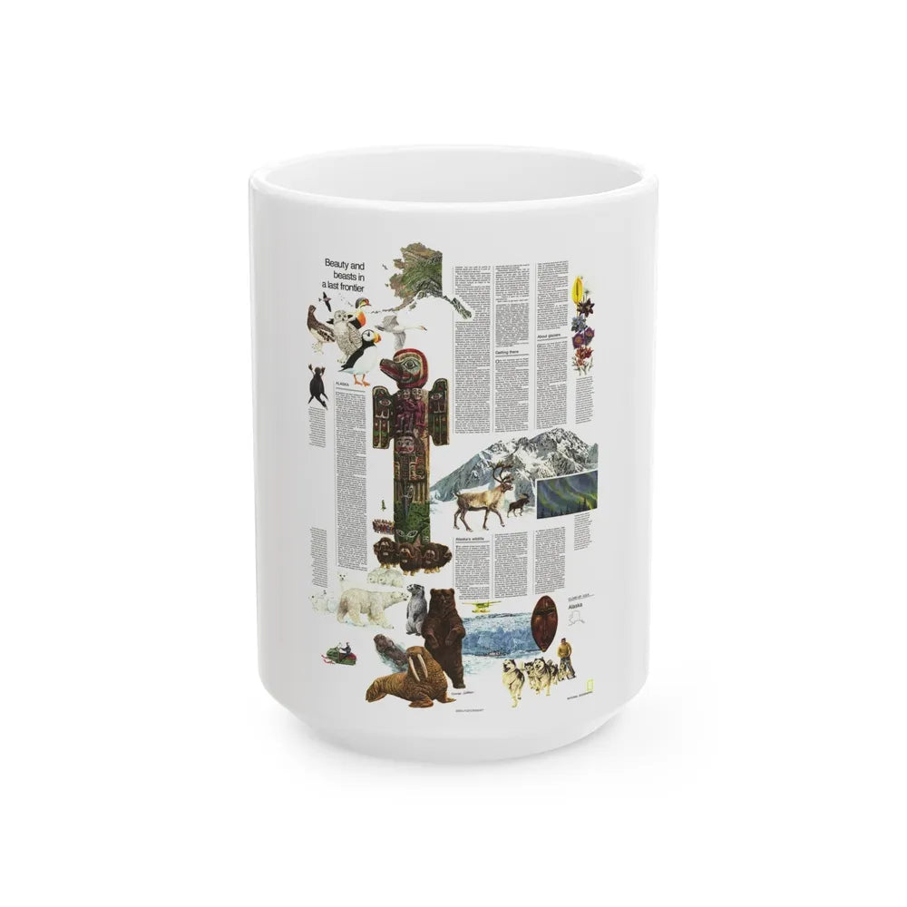 USA - Alaska, Beauty and Beasts (1975) (Map) White Coffee Mug-15oz-Go Mug Yourself