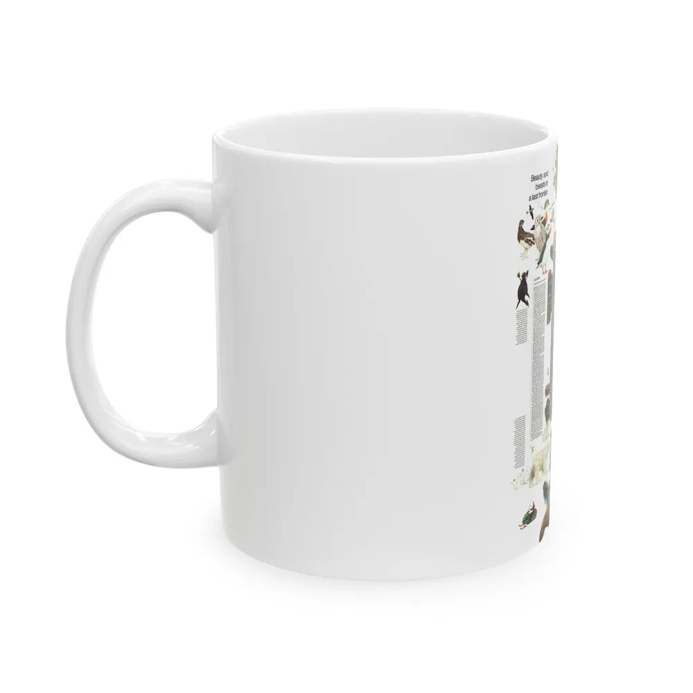 USA - Alaska, Beauty and Beasts (1975) (Map) White Coffee Mug-Go Mug Yourself