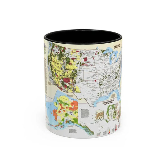 USA - America's Federal Lands (1982) (Map) Accent Coffee Mug 11oz Black - Go Mug Yourself