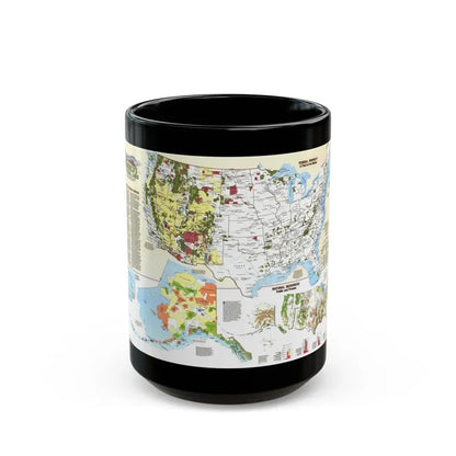 USA - America's Federal Lands (1982) (Map) Black Coffee Mug 15oz - Go Mug Yourself