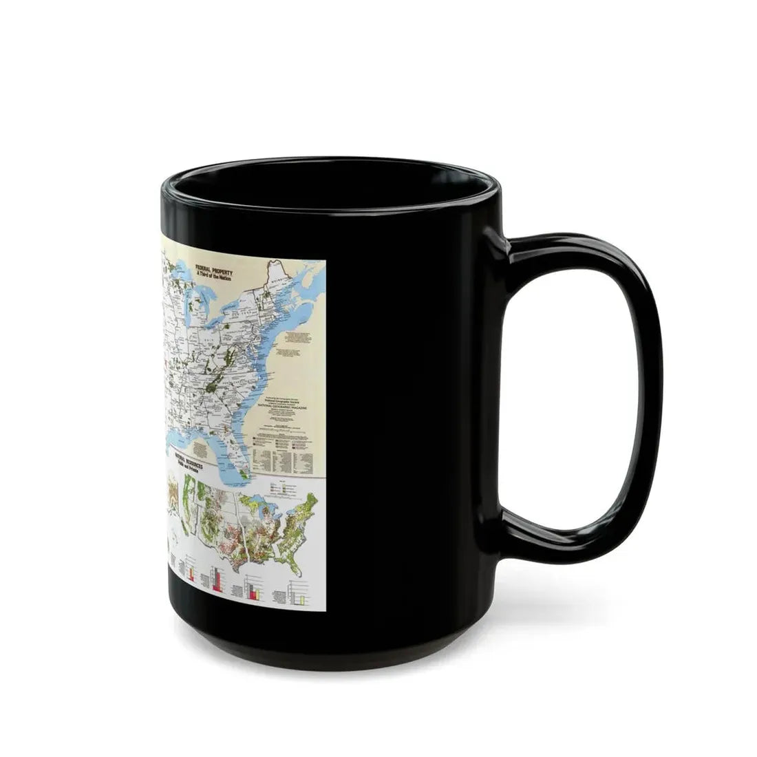 USA - America's Federal Lands (1982) (Map) Black Coffee Mug - Go Mug Yourself