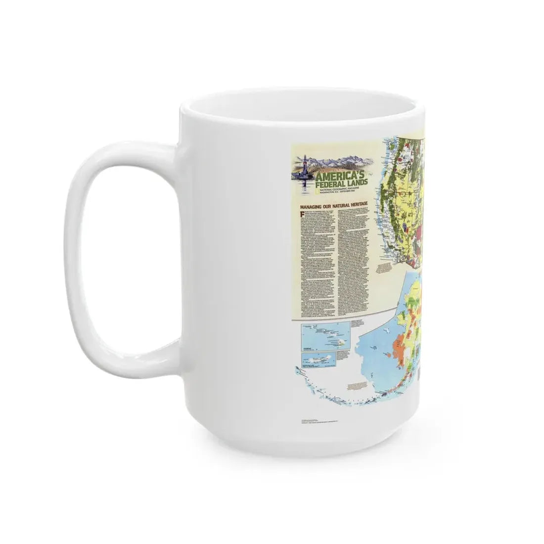 USA - America's Federal Lands (1982) (Map) White Coffee Mug - Go Mug Yourself