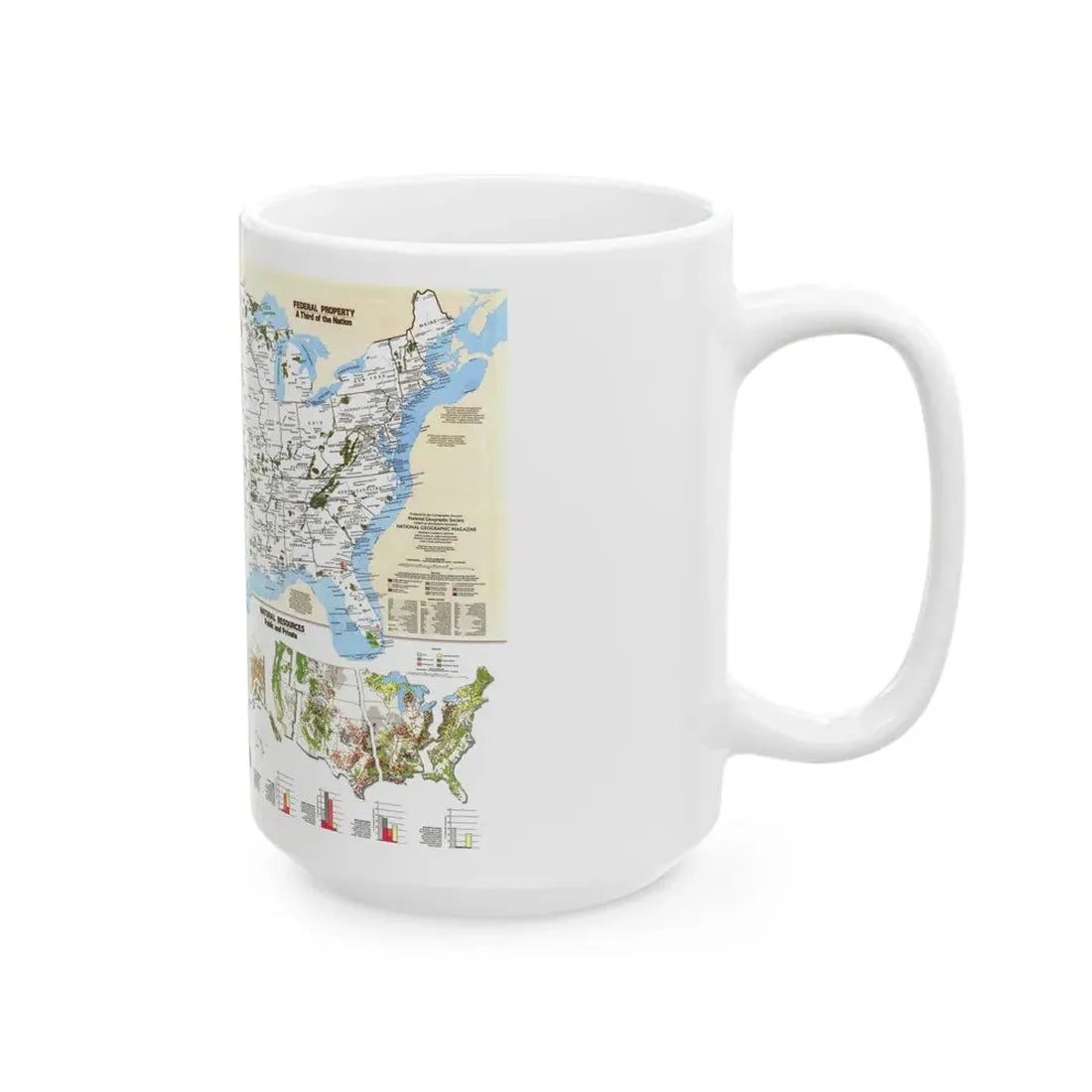 USA - America's Federal Lands (1982) (Map) White Coffee Mug - Go Mug Yourself
