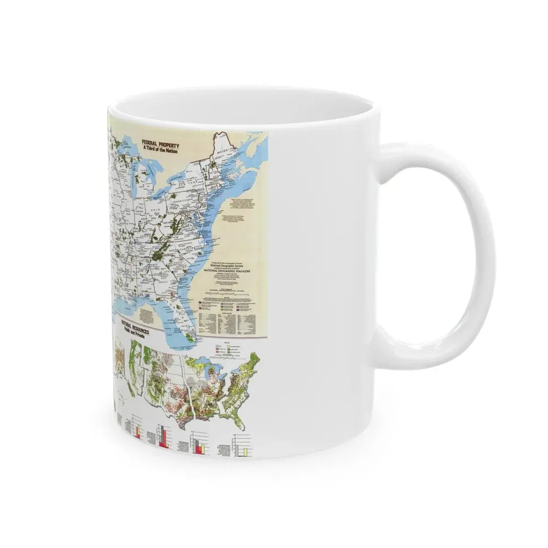USA - America's Federal Lands (1982) (Map) White Coffee Mug - Go Mug Yourself