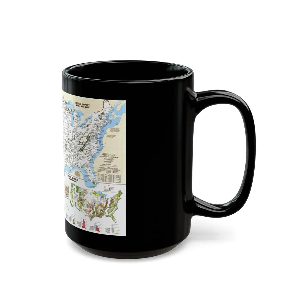 USA - America's Federal Lands (1982) (Map) Black Coffee Mug-Go Mug Yourself