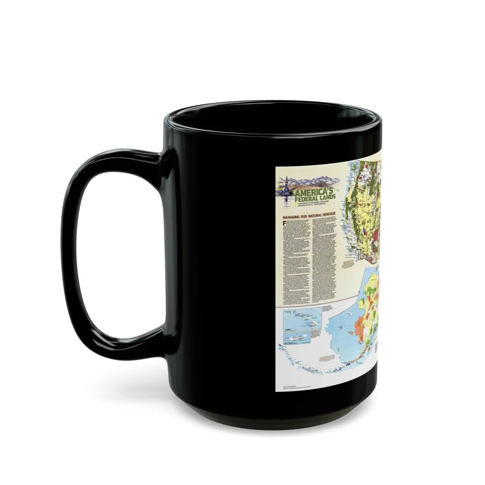 USA - America's Federal Lands (1982) (Map) Black Coffee Mug-Go Mug Yourself