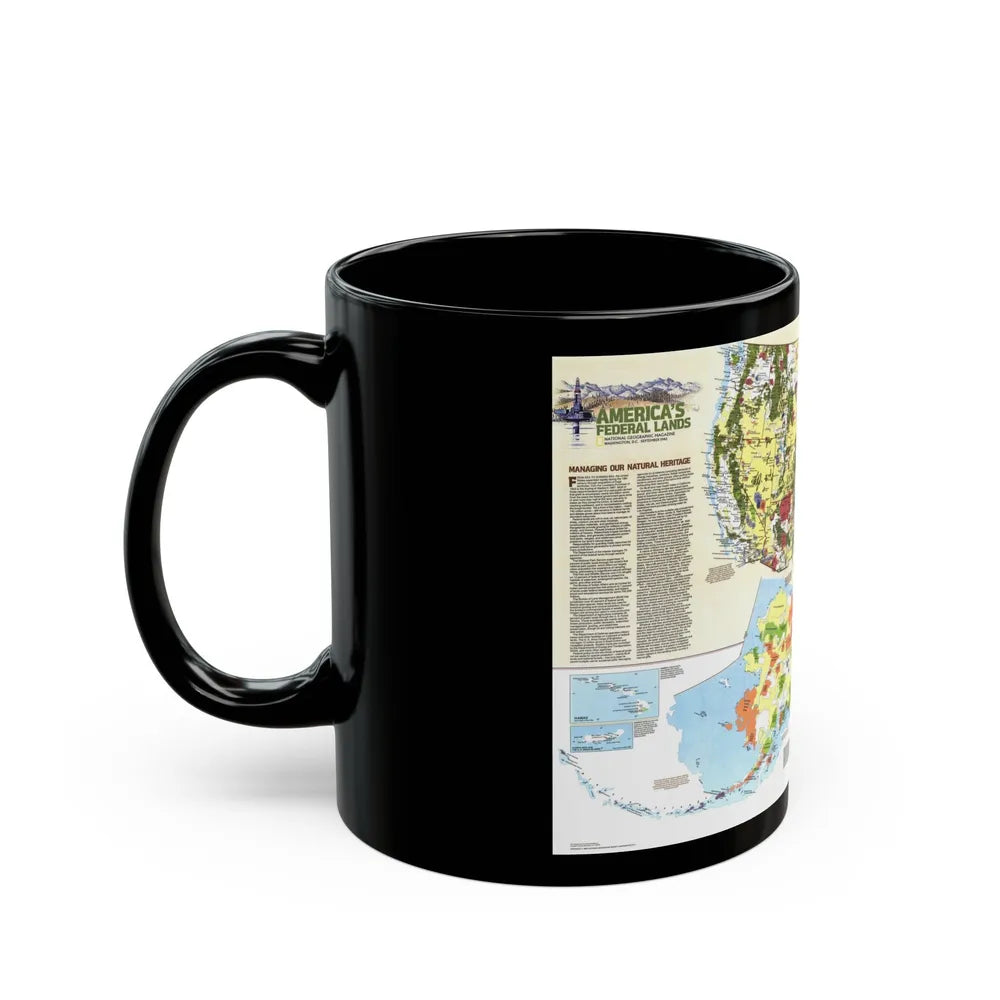 USA - America's Federal Lands (1982) (Map) Black Coffee Mug-Go Mug Yourself