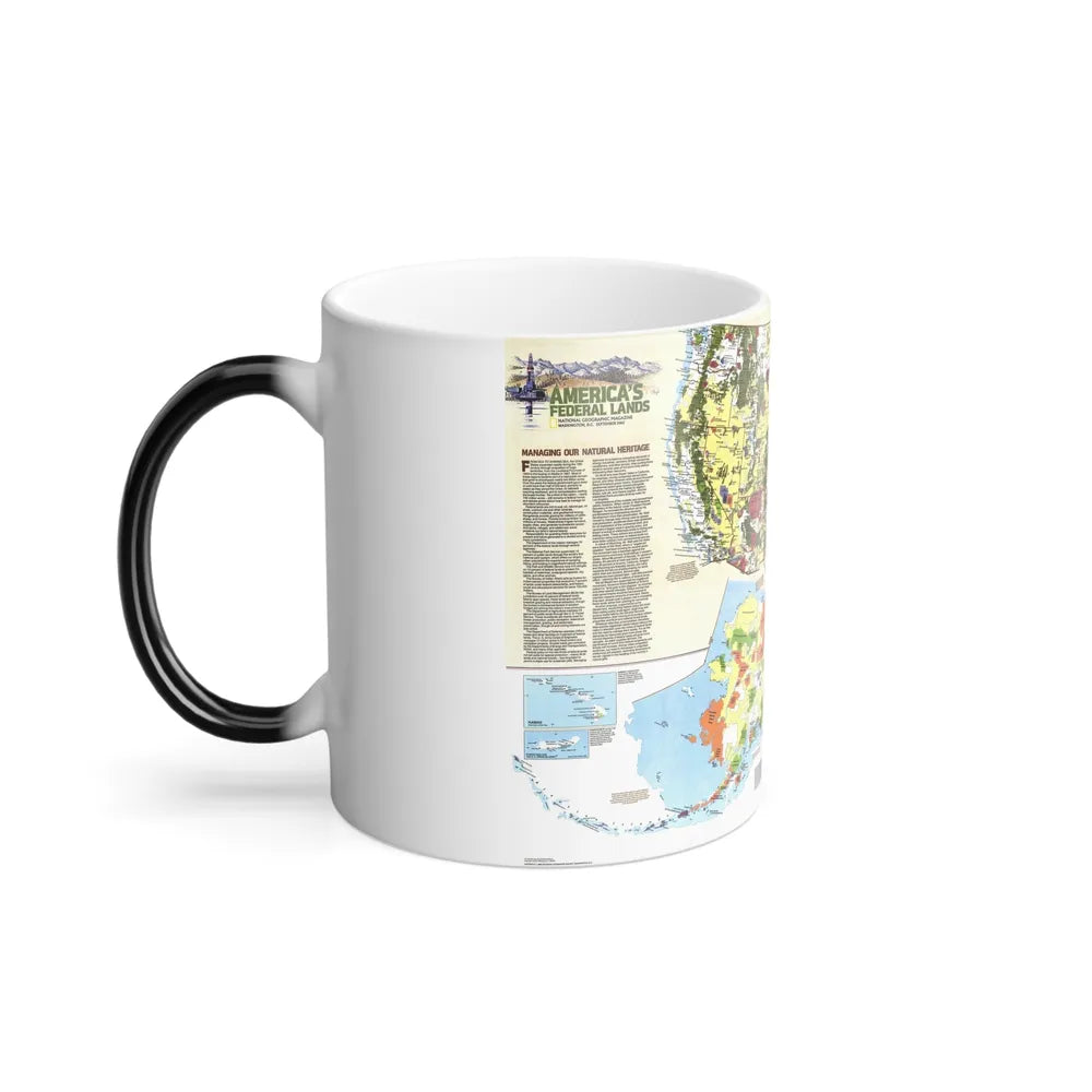 USA - America's Federal Lands (1982) (Map) Color Changing Mug 11oz-Go Mug Yourself